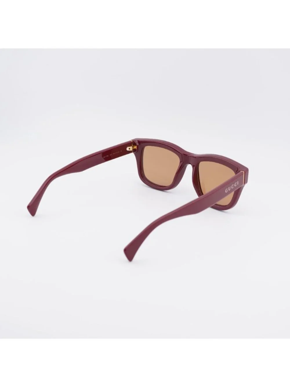 Gucci GG1135S 003 Sunglasses Burgundy Square Frame, Brown Lenses